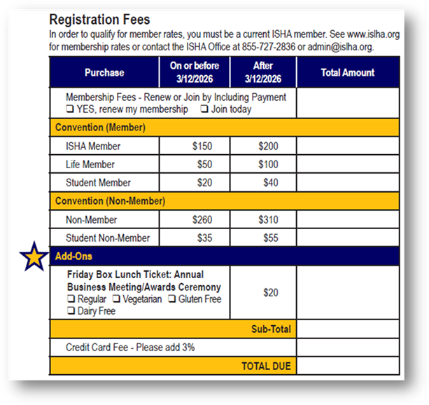 Registration Pricing